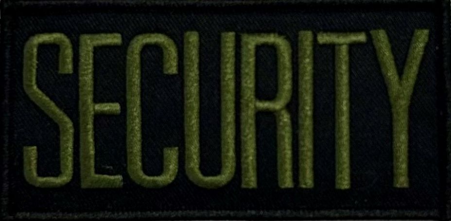 SECURITY ID PATCH - OD GREEN ON BLACK - SEW ON.